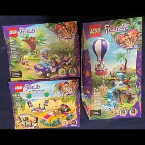 Various sets and sizes of friends lego sets.